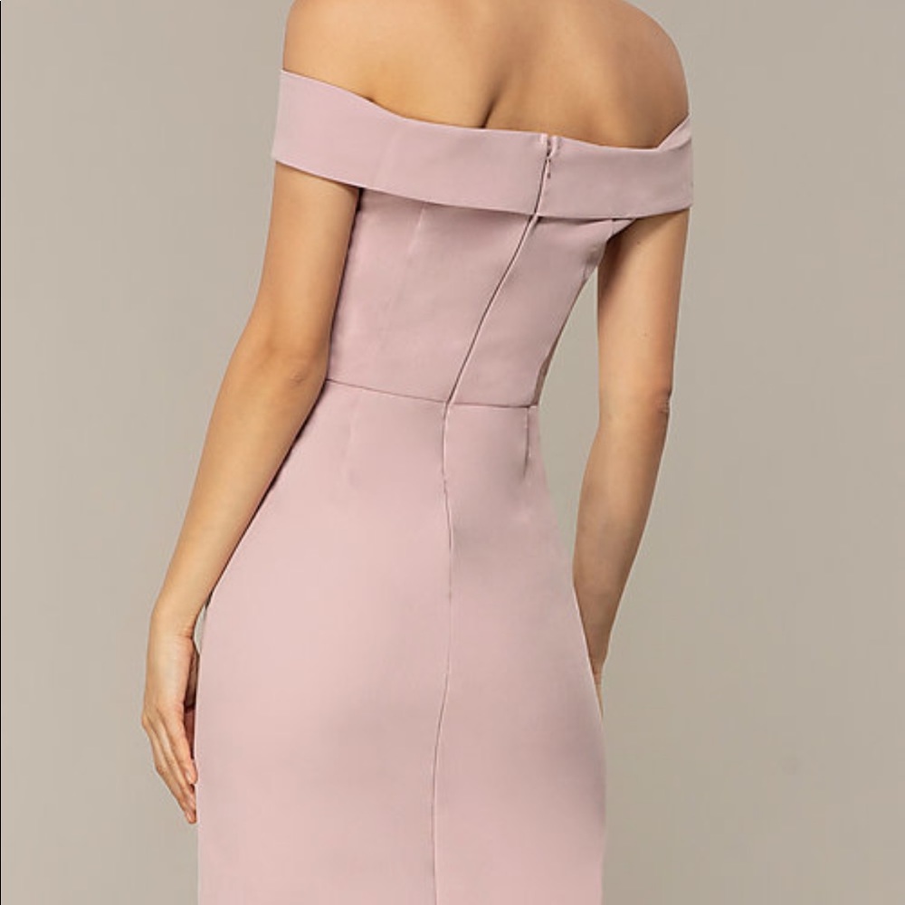 Premier Amour off the shoulder sheath midi dress